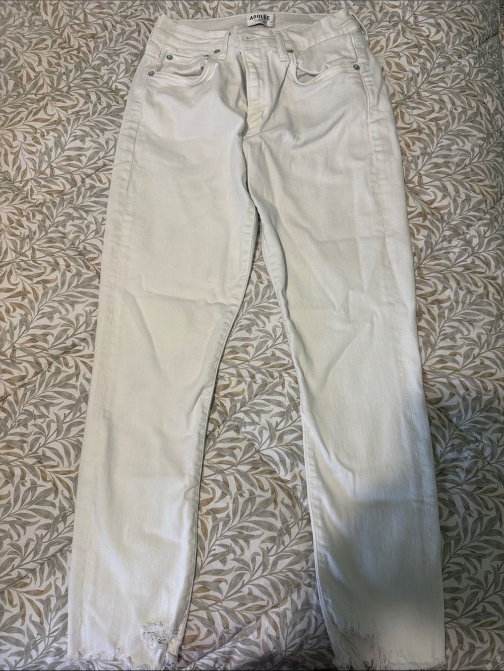 Agolde Light Off-White High-Rise Jeans